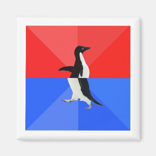 社会的混乱ペンギンアドバイス動物ミーム マグネット (正面)