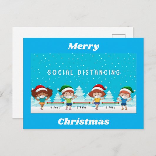 社会的祝流通を伴うクリスマス ポストカード (正面/裏面)