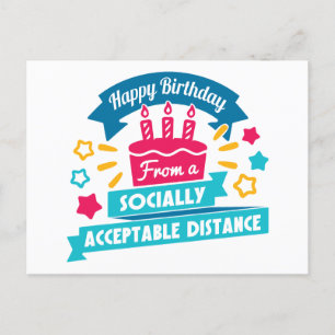 社会的許容距離誕生日 ポストカード