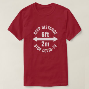 社会的距ストップ離コロナウイルスCovid19標識 Tシャツ