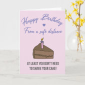 社会的距離お誕生日ケーキカード カード (黄色い花)