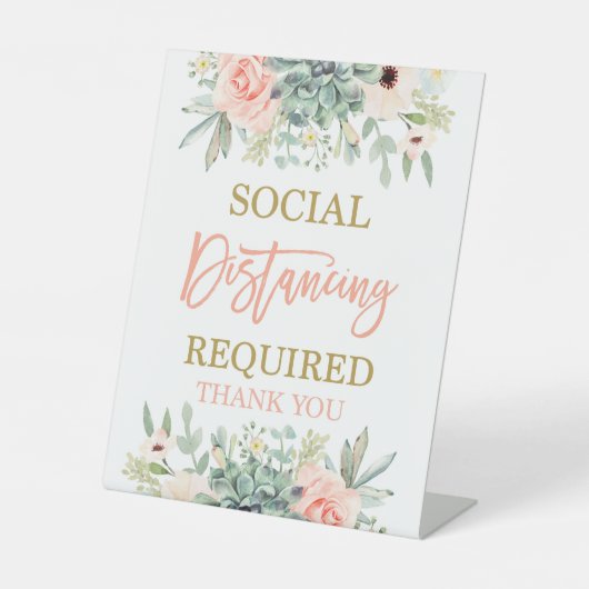 社会的距離が必要 台座サイン (正面)