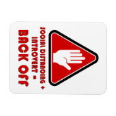 社会的距離と内向的、背中 マグネット (横)