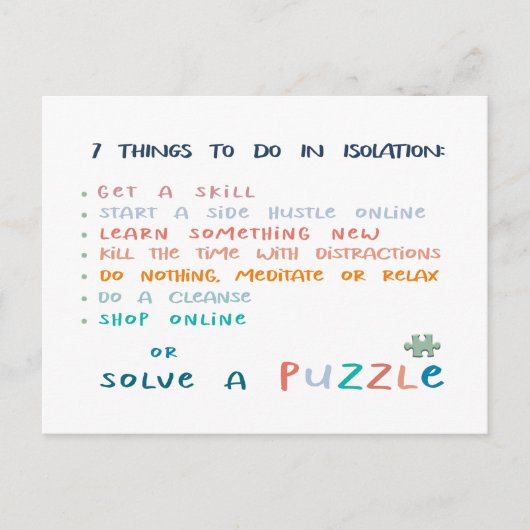 社会的距離の滞在の家のインスピレーション ポストカード (正面)