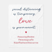 社会的距離は一時的である | タイポグラフィ引用文 フリースブランケット (正面)