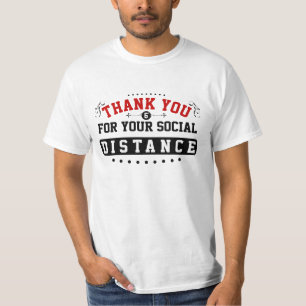社会的距離をホワイトにしてありがとう Tシャツ