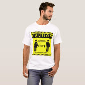 社会的距離を維持するよう注意する Tシャツ (正面フル)
