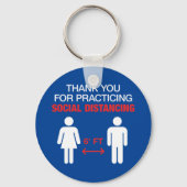社会的距離を練習してくれてありがとう キーホルダー (正面)