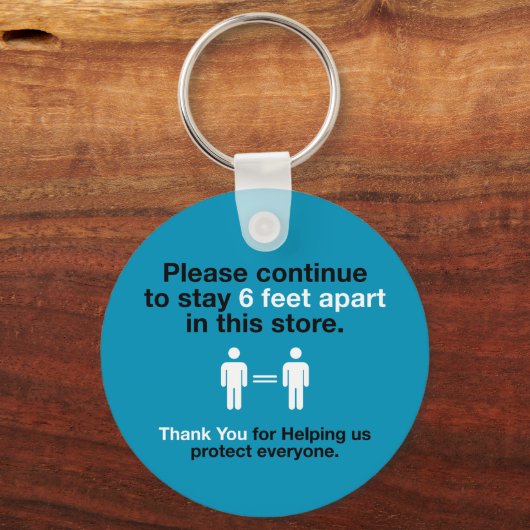 社会的距離を練習してくれてありがとう キーホルダー (正面)