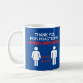 社会的距離を練習してくれてありがとう コーヒーマグカップ (左)