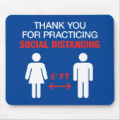 社会的距離を練習してくれてありがとう マウスパッド (正面)