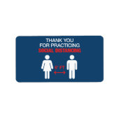 社会的距離を練習してくれてありがとう ラベル (正面)