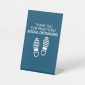 社会的距離を練習してくれてありがとう 台座サイン (正面)