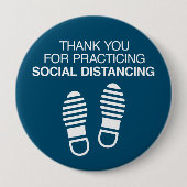 社会的距離を練習してくれてありがとう 缶バッジ (正面)