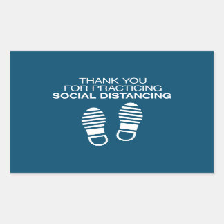 社会的距離を練習してくれてありがとう 長方形シール