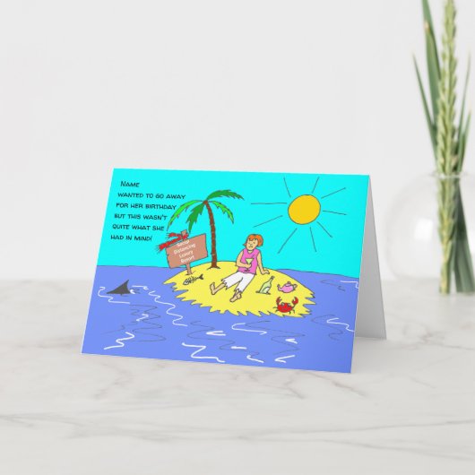 社会的距離を置く女性おもしろい漫画誕生日 カード (正面)