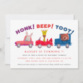 社会的距離を置く子供の誕生日パーティー 招待状 (正面)