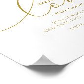 社会的距離サインEthereal緑と金ゴールド ポスター (角)