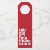 社会的距離休暇とのペアおもしろい対応 ボトルネックタグ (正面)