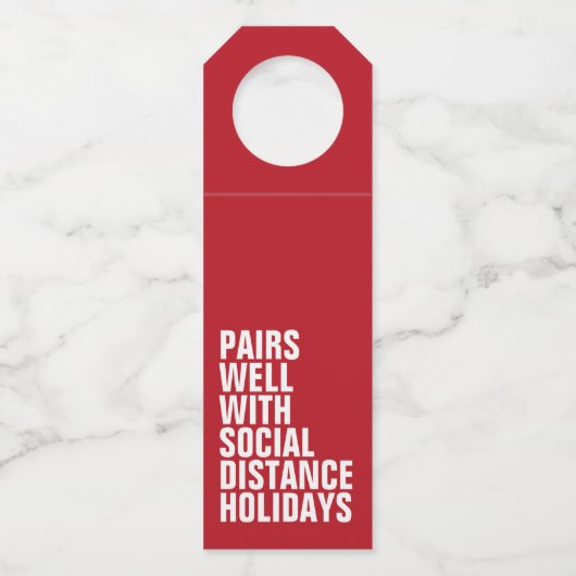 社会的距離休暇とのペアおもしろい対応 ボトルネックタグ (正面)