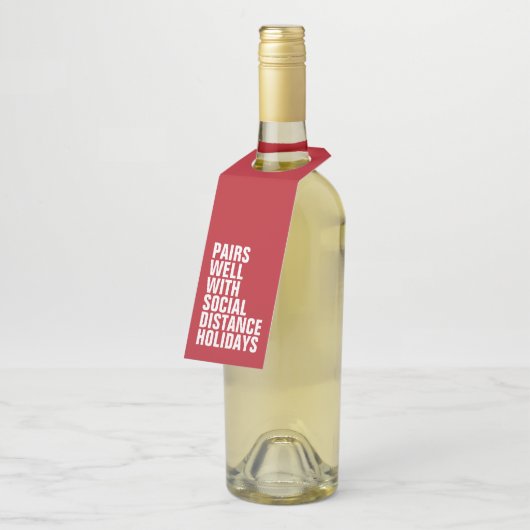 社会的距離休暇とのペアおもしろい対応 ボトルネックタグ (アングル)