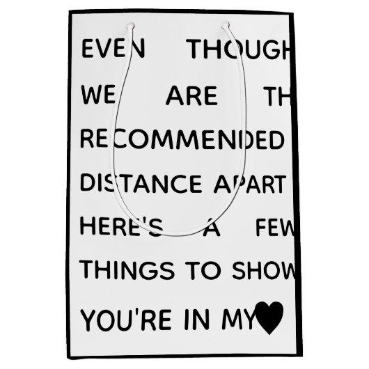 社会的距離引用文隣人Self Isolating ミディアムペーパーバッグ (正面)