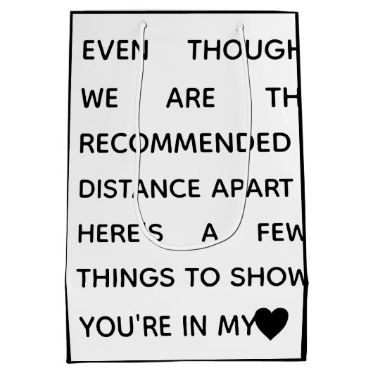 社会的距離引用文隣人Self Isolating ミディアムペーパーバッグ (裏面)