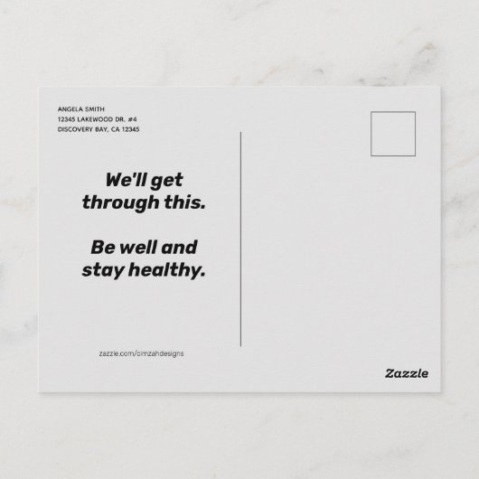 社会的距離感のある猫 – 勇気付けられると対処 ポストカード (裏面)