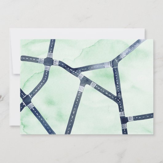 社会的距離移動ドライブバイ誕生日招待状 招待状 (裏面)