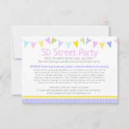 社会的距離通りパーティーバンティング 招待状