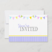 社会的距離通りパーティーバンティング 招待状 (裏面)