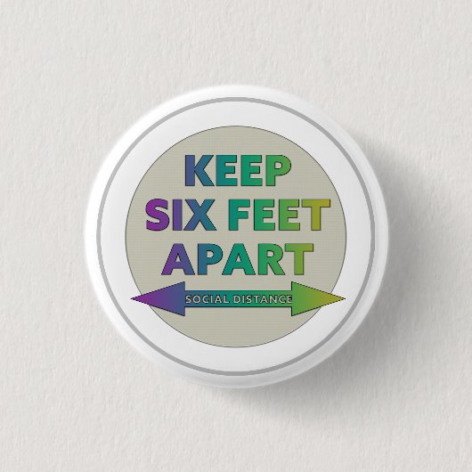 社会的距離 缶バッジ (正面)