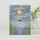 社会的離れベビーシャワーメールキツネ 招待状 (スタンド正面)