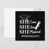 社会福祉学修士（MSW）資格取得　社会福祉学大学院修了 招待状 (正面/裏面)