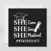 社会福祉学修士（MSW）資格取得　社会福祉学大学院修了 招待状 (正面)