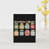 社会科が私の得意分野！歴史の先生が学校に戻る カード (黄色い花)