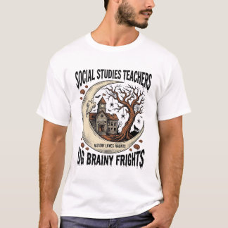社会科教師Tシャツ スプーキーで賢い恐怖 Tシャツ