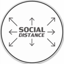 社会距離モダンタイポグラフィ円記号