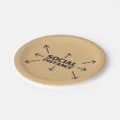 社会距離モダンタイポグラフィ矢印おもしろいカメラ ペーパープレート (アングル)