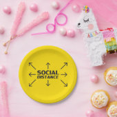社会距離モダンタイポグラフィ黄金色 ペーパープレート (パーティー)
