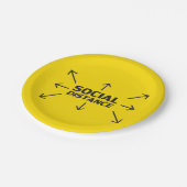 社会距離モダンタイポグラフィ黄金色 ペーパープレート (アングル)