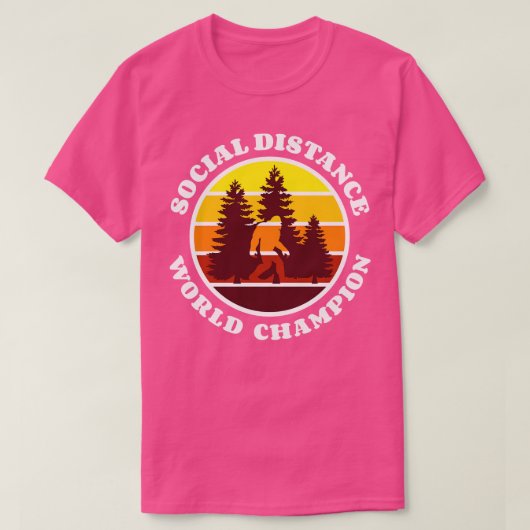 社会距離世界チャンピオン Tシャツ (デザイン正面)