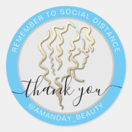 社会距離保に美しいありがとう ラウンドシール