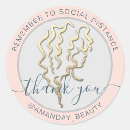 社会距離保美しいバラに戻す感謝してい ラウンドシール