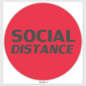 社会距離赤い大きな床円記号 シール (シート)