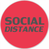 社会距離赤い大きな床円記号 シール (正面)