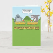 社会配おもしろい信マネージャーとサメ カード (黄色い花)