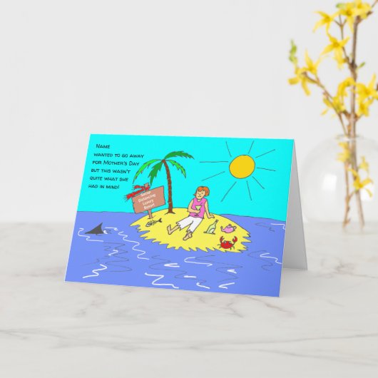 社会配給女性おもしろい漫画マザーズ日 カード (黄色い花)