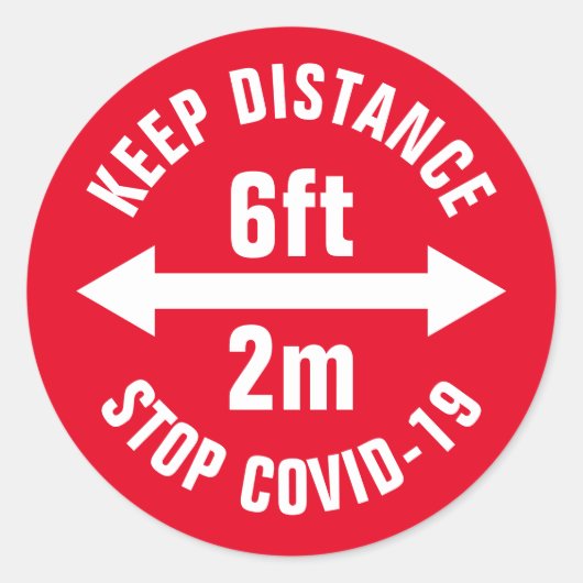 社会配達安全標識コロナウイルスCovid19 ラウンドシール (正面)