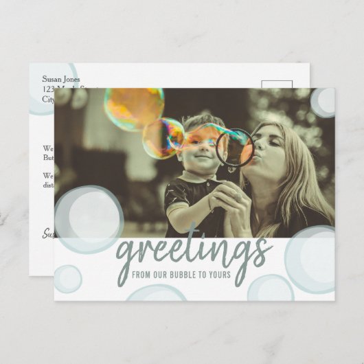 社会離れの写真からの挨拶 ポストカード (正面/裏面)